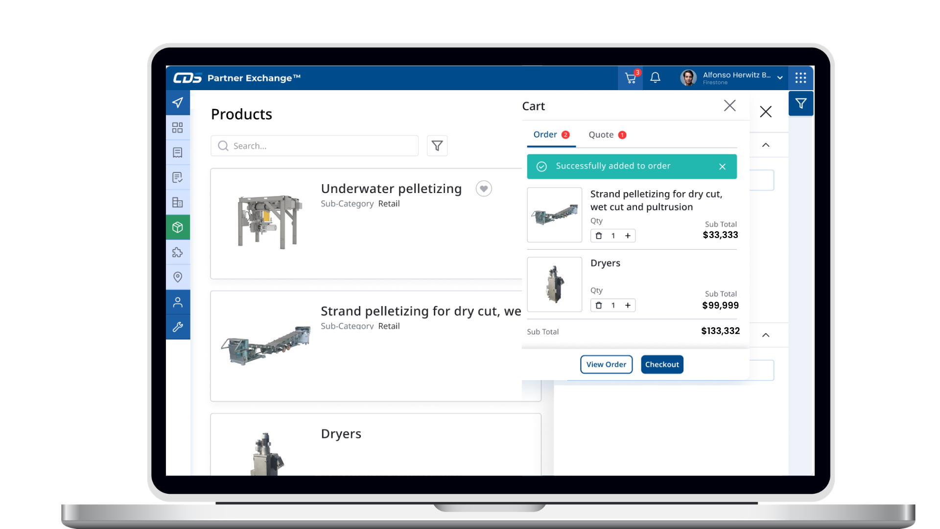 partner portal checkout